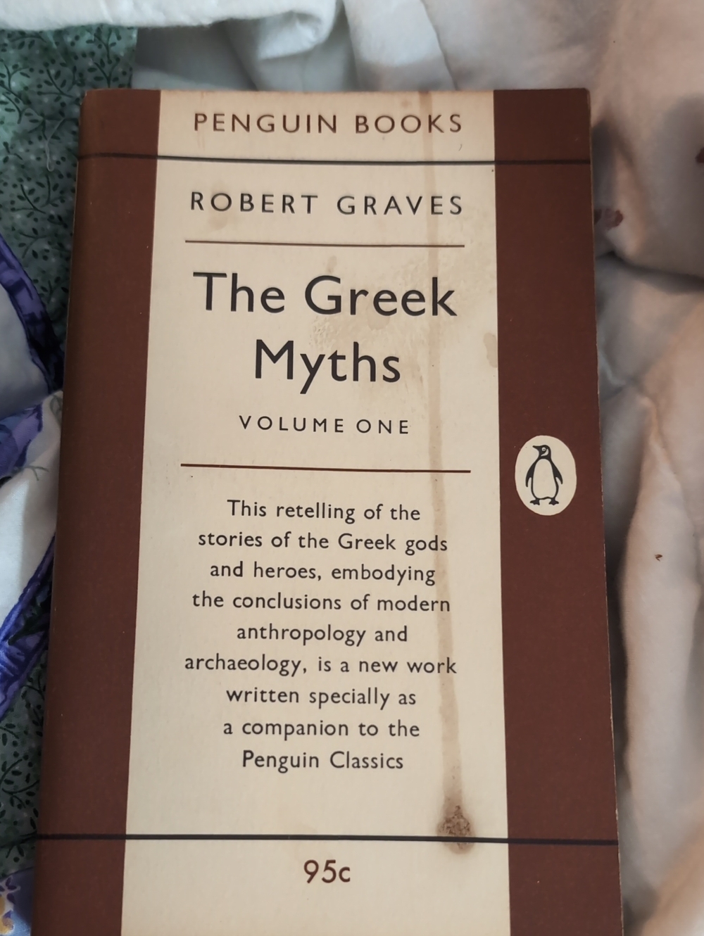 Original Penguin The Greek Myths Volume One by Robert Graves - Brown/Cream